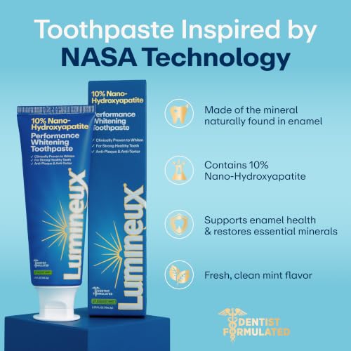 Lumineux Whitening Duo, 2pk 10% nHA Toothpaste 3.75 oz + 9 Whitening Strips 2 Count + 1 Month Supply Strips