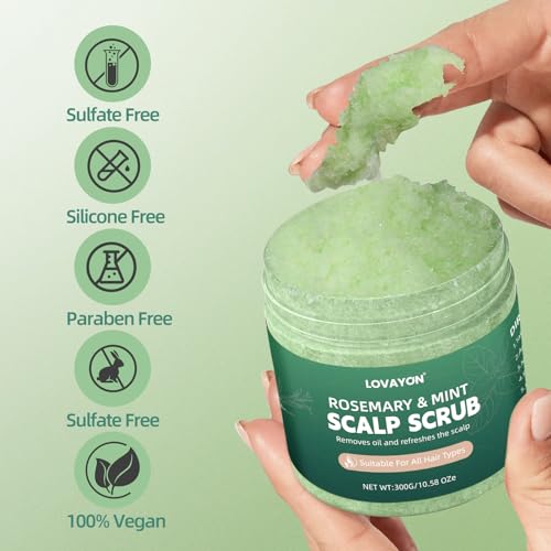Rosemary Scalp Scrub Exfoliator for Oily Scalp Deep Clean 10.58 oz