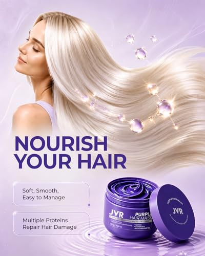 JVR Purple Hair Mask Toner for Blonde, Bleached, Silver & Gray Hair 9.88 oz