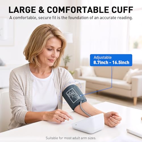 Blood Pressure Monitor, Automatic Digital Upper Arm BP Machine for Home Use White
