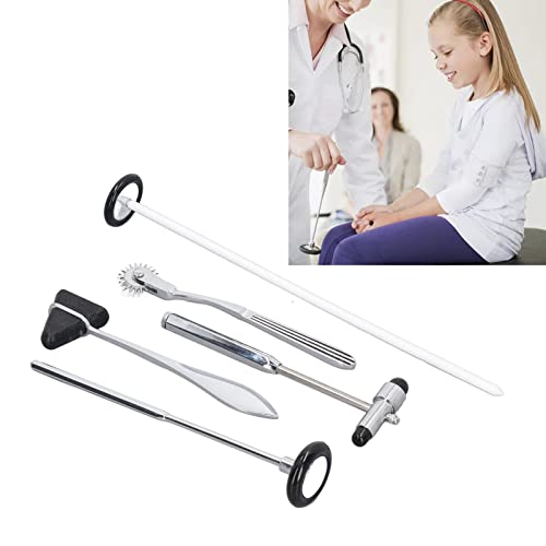Neurological Hammer Set, 5-Part Stainless Steel Diagnostic Percussion Hammer, for Neurological Studies