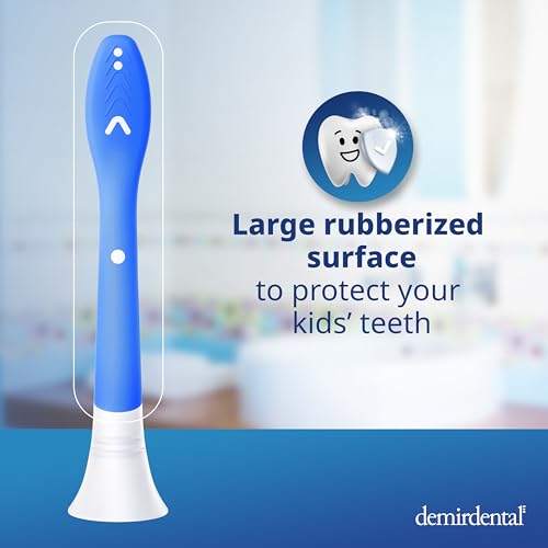 demirdental Kids Toothbrush Heads Compatible with Philips Sonicare Kids Toothbrush Heads - Replacement Heads Sensitive - Brush Heads from Ages 7 to 10 - Dark Blue - Replaces HX6048-8 Pack 7+ years