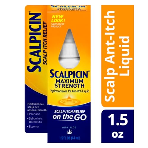 Scalpicin Maximum Strength Scalp Treatment Liquid for Itchy Scalp, Seborrheic Dermatitis & Psoriasis Scalp Treatment, Fragrance-Free, 1.5 fl oz 1.5 Ounce (Pack of 1)