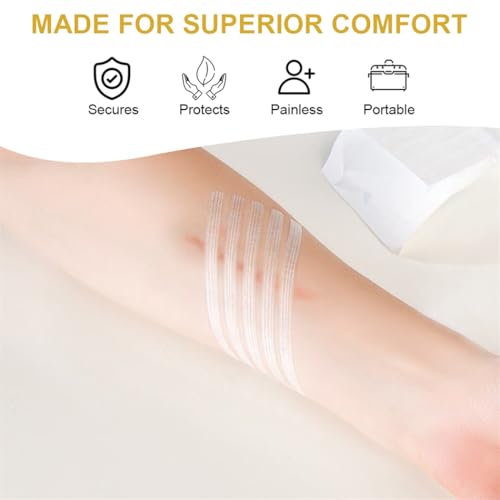 Sterile Strip 40 Strips Wound Closures 1/4" x 4" Adhesive Skin Closure for Closing Minor Cuts Wounds