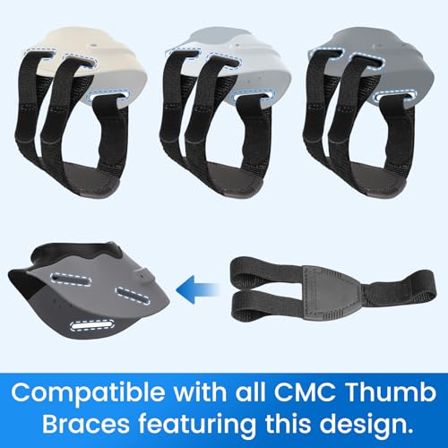 Velpeau Replaceable Strap for CMC Thumb Brace, Semi-Elastic Webbing Strap, Non-slip, Soft and Skin Friendly, Latex Free, Without Limiting Hand Function, Fits Both Hands (Black, Medium)