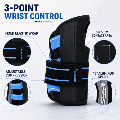 FENGJIDA Carpal Tunnel Wrist Brace for Night Sleep,Work,Typing Support Black Right-S/M