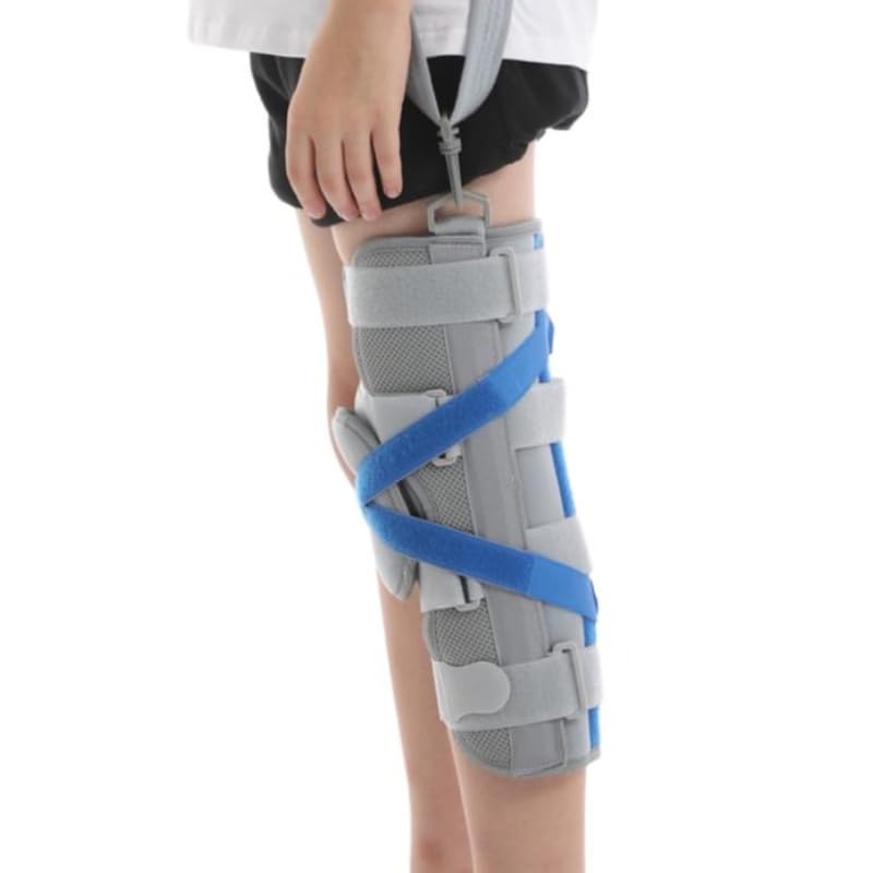 Kids Knee Leg Immobilizer Pediatric Knee Brace Support Child Knee Fixed Splint Leg Fracture Splint Leg Immobilizer/Knee Splint/Knee Brace (M M) Medium(Medium)