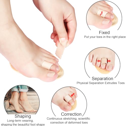 BBTO 24 Pcs Budin Toe Splint Hammer Toe Straightener Support for Men Women