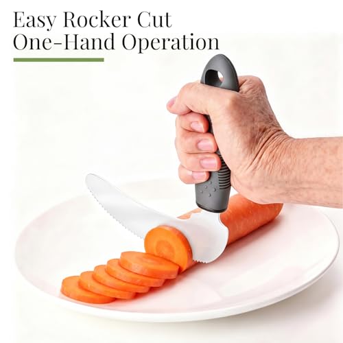 Rocker Knife Adaptive Utensils for Parkinson's & Arthritis, Right‑Handed