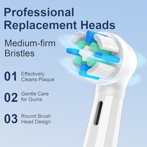 iO 12 PCS Replacement Heads Compatible with Oral B iO 2 3 4 5 6 7 8 9 10 Deep Clean Series Electric Toothbrush, Brush Heads with Medium-Hard Bristles Compatible with Oral B IO (White) White 12 Count (Pack of 1)