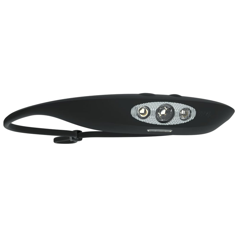 KNOG Bandicoot 250 LED Headlamp - Rechargeable Camping Headlamp with 40m Beam, IP67 Waterproof, Multi-Mode Lighting & Silicone Strap - Durable, Innovative Headlamp for Hiking & Outdoors, Black