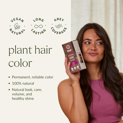 khadi ASH BROWN Plant Hair Color - Natural cosmetics - hair color for matte & medium brown - 100% herbal, natural & vegan - 3.5 oz