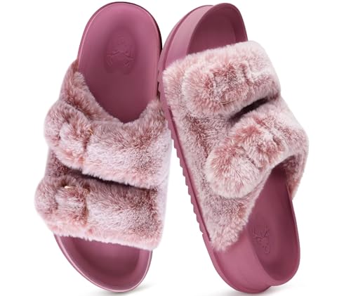 KuaiLu Womens Arch Support Slides Slippers Indoor Outdoor Casual Outfits 10 Lovely Pink (Tip Dyeing)