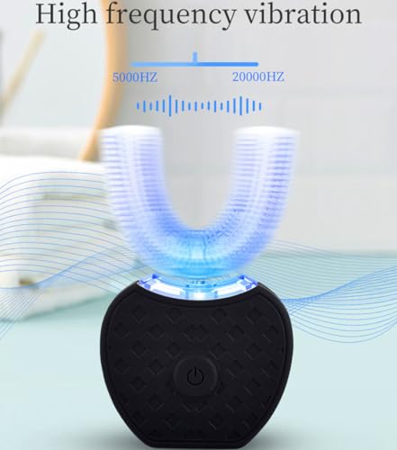 Aimery Automatic Toothbrush U Shaped Toothbrush for Adults 360° - Ultrasonic U-Electric Toothbrushes for Teeth Whitening - Wireless Charging & LED Light - Waterproof IPX7