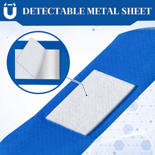 Geiserailie 800 Pcs Blue Metal Detectable Bandages Food Service 3"x1"