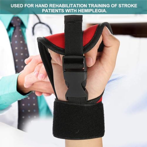 Brrnoo Stroke Recovery Gloves Black Finger Glove Auxiliary Fixed Glove Rehabilitation Training Equipment Hand Fist Stroke Hemiplegia Fixed Hand Fingers Traction Hand Brace Splint Support for(Gloves) Snap-on gloves