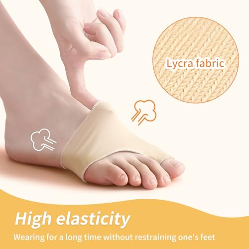 2 pairs Bunion Toe Corrector Big Toe Spacer Separators Brace Straighteners Non-Slip Orthopedic Bunion Splint Comfortable Breathable Toe Guard Fix Bunion Socks Relief Pain in Hallux Valgus beige Medium