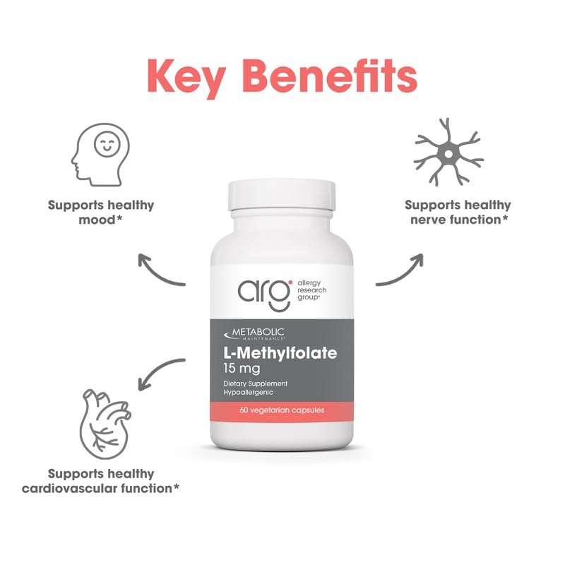 Metabolic Maintenance L-Methylfolate 15 mg, 60 Capsules | Active Folate for Methylation Support and Biochemical Reactions, Highly Bioavailable, Vegetarian Formula