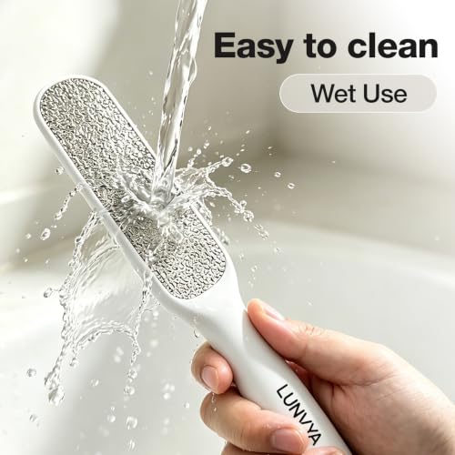 Double-Sided Nickel Foot File, Callus Remover Pedicure Exfoliator (White) White