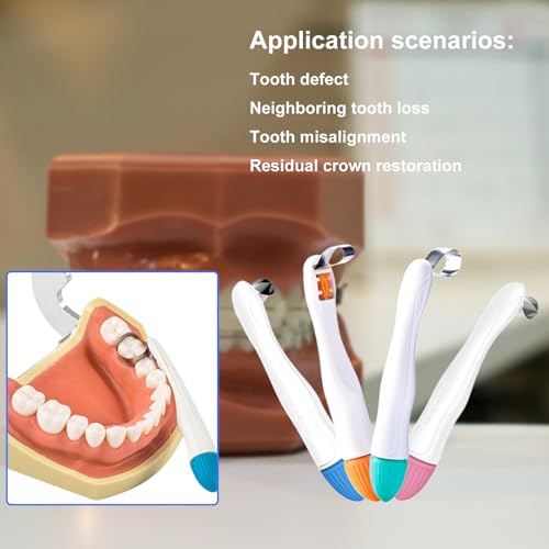 Orthodontic Dental Matrix-Profect Bands Dental Sectional Matrix System Metal Restoration Matrix Bands Yellow/Red/Blue/Green (50PCS-Red-Curved-4.5mm) 50PCS-Red-Curved-4.5mm