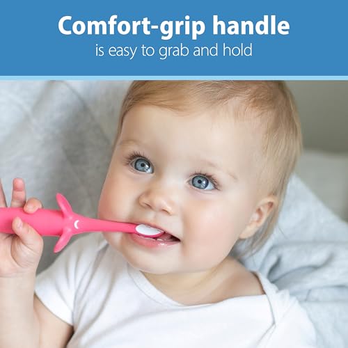 Dr. Brown's Infant-to-Toddler Toothbrush, Elephant, Pink, 0-3 Years, 1 Count (Pack of 12) 1 Count (Pack of 12)
