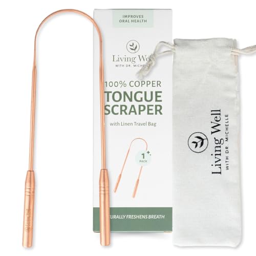 Bamboo Toothbrush, Floss, and Copper Tongue Scraper Set