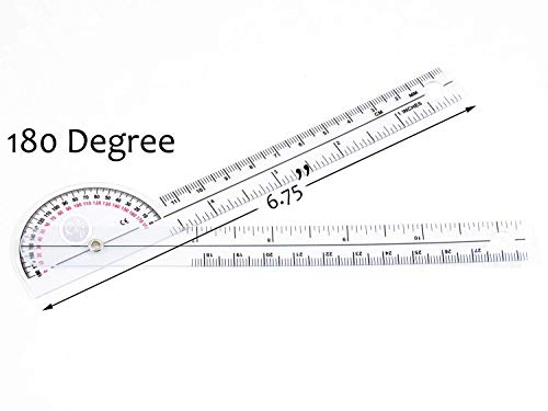 Scrubsmart Economy, Lightweight Plastic 6-3/4" Pocket Goniometer 180 Degrees EGM-425 (Pack of 2) 1 Count (Pack of 2)
