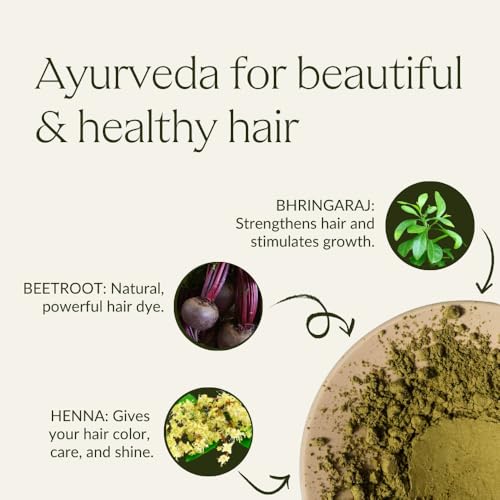 khadi MAHOGANY Natural Hair Color - Hair Color for a velvety, earthy red to intense dark red-brown - 100% herbal & natural - 3.5 oz