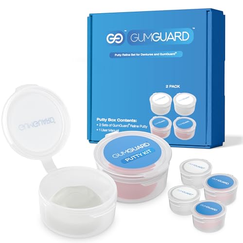 GumGuard Denture Putty Pack Reline Set (Pack of 4) – Fast Self-Curing Denture Reliner for Custom Fit & Comfort | Versatile Denture Reline Kit with Watertight Seal & Multiple Applications 4 Pack