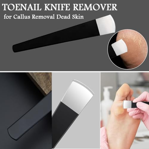 AKOAK 1 Pack Stainless Steel Fan Blade Knife to Remove Dead Skin Black Callus Scraper Multi-Functional Home Pedestal Tool