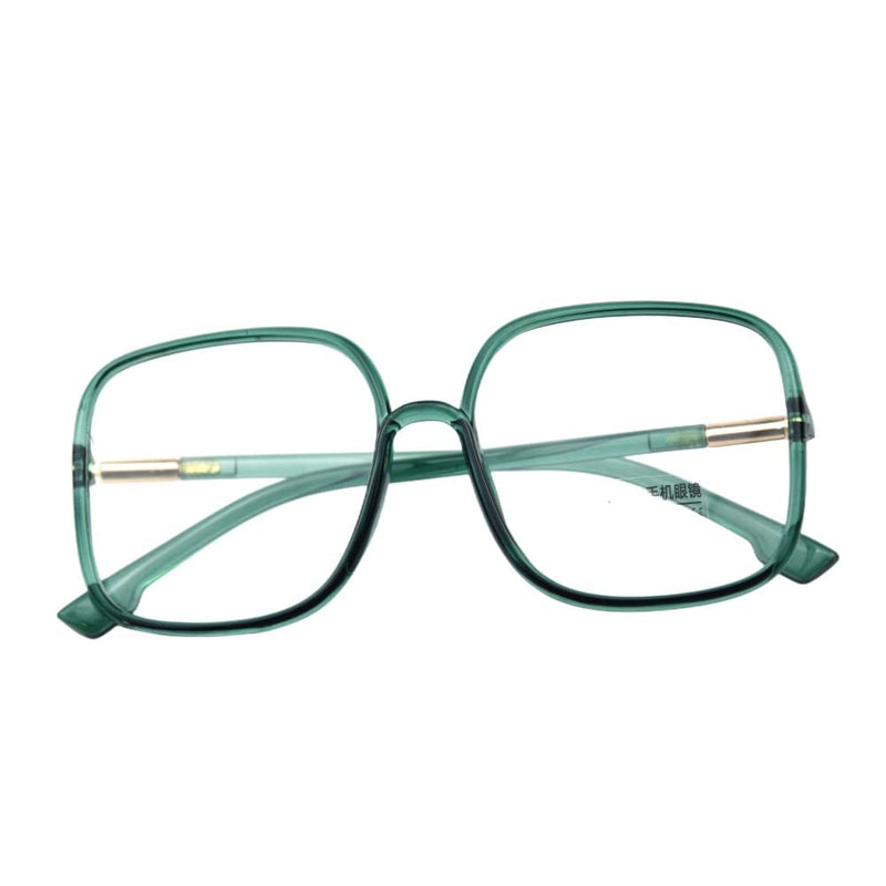 Shiratori Woman's New Retro Blue Light Blocking Glasses Big frame Nerd Eyeglasses Frame Anti Blue Ray Computer Game Glasses Green - BeesActive Australia