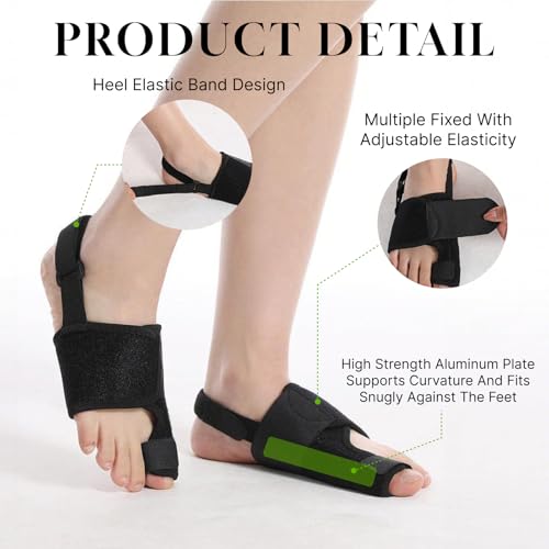 2PCS Bunion Corrector & Bunion Splints for Women & Men, Adjustable Big Toe Separator, Day/Night Orthopedic Support, Non-Surgical Hallux Valgus Relief & Hammer Toe Straightener