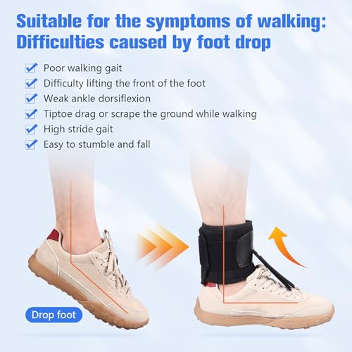 Cozyhealth AFO Foot Drop Brace For Walking Lifting Shoes Provides Adjustable Drop Foot Support For Men Or Women Can Be Worn, Foot Up Splint for Ankle, Improve Walking Gait Fits Left Right Foot (L/XL) L/XL