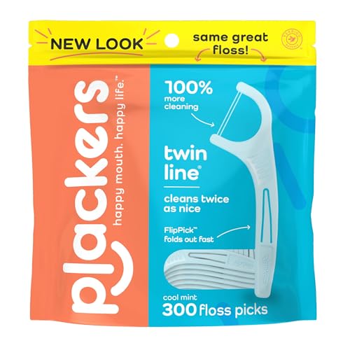 Plackers Kids Dual Gripz Floss Picks with Double Grip Handle, Wild Berry Flavor & Twin-Line Dental Flossers, Cool Mint Flavor, Dual Action Flossing System, Easy Storage