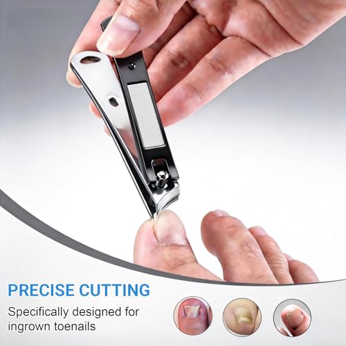 Angled Ingrown Toenail Clippers for Men Women,Sharp Nail Clippers with File