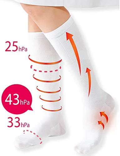 Nursery Nurse Arch Support Compression Socks Medical Office Women's 23-25 White (5 Pairs) 9000886A - BeesActive Australia