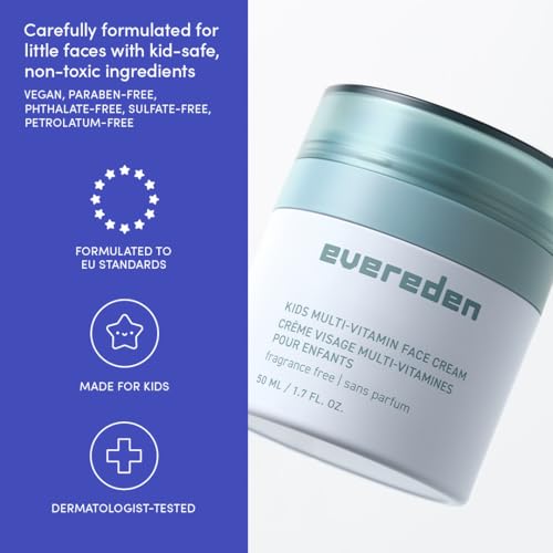 Evereden Kids Face Cream, Dermatologist-Tested, EWG Verified Fragrance-Free
