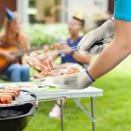 MIG4U 12 Pairs Work Gloves - Cotton String Gloves for Safety Work - Glove Liner Hand Saver Heat Protection for BBQ (Large, Economic) Large