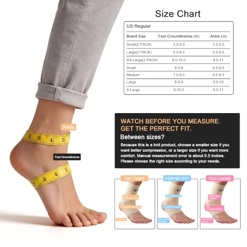 SPOTBRACE Ankle Brace Compression Sleeve, Ankle Support For Women Men 2Pack Nude Large