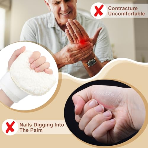 Nuanchu 4 Pcs Left Hand Palm Protectors Finger Contracture Guard Cushion