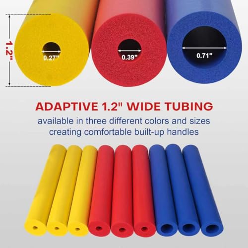9PCS Foam Grip Tubing 6pcs Adaptive Utensils Grip Tubing, Extended Thickened Built Up Grip Aid for Utensils, Tools and Pens for Elderly, Disabled, Arthritic, Handicapped 9