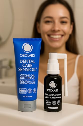 OZOLABS Oral Care Bundle – Ozone Toothpaste + Oral Ozonated Oil Spray | 100% Organic | Gum Health, Fresh Breath & Natural Whitening Dental Set