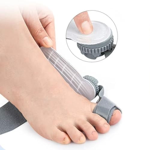 Leadigol Thumb Abduction Orthotic with Adjustable Knob,Rotatable Toe Separator Straightener Pedicure Foot Correction Brace(Grey)