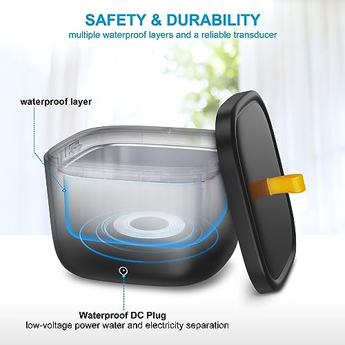 Ultrasonic Retainer Cleaner for Invisalign, Denture, Mouth Guard, Aligner, Toothbrush Head, 43kHz Newly Upgraded Ultrasonic Retainer Cleaner Machine, UV Ultrasonic Jewelry Cleaner with 255ML