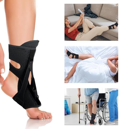 Plantar Fasciitis Night Splint for Women & Men,Upgrade Adjustable Plantar Ankle Support Brace,Breathable Foot Stabilizer for Plantar Fasciitis Relief Achilles Tendonitis Foot Drop Heel Pain Suit day and night (With Fasciitis Socks) Black