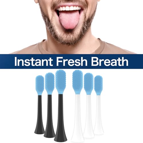 Tongue Brush Heads Compatible with Philips Sonicare Toothbrush Black 1 Count (Pack of 3)