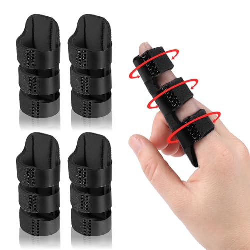 Thumb Finger Splints Blue 4pcs and Trigger Finger Splint Black 4pcs