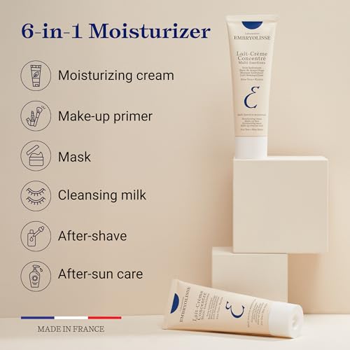 Embryolisse Lait-Crème Concentré Face Moisturizer and Makeup Primer, French Face Cream With Shea Butter & Aloe Vera 2.54 Fl Oz (Pack of 1)