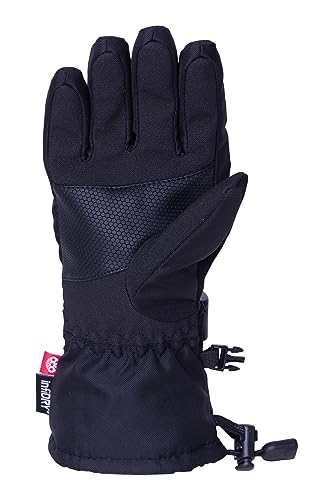686 Youth Heat Glove - 20k Fabric Shell with Micro Tricot Lining, Insulation and Adjustable Cuff - Water & Weather Resistant Black Small
