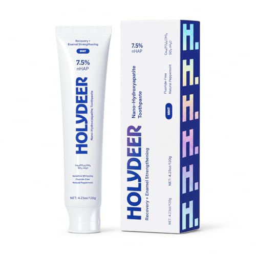 Nano-Hydroxyapatite Toothpaste, Mint, 7.5% nHAP, Fluoride-Free, Sensitive Whitening, Enamel Strengthening, 4.23 oz 3PK Blue 4.23 Ounce (Pack of 3)